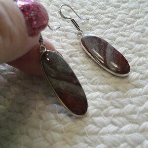 Natural WAVE DOLOMITE Handmade Sterling 925 Dangle Earrings #427E